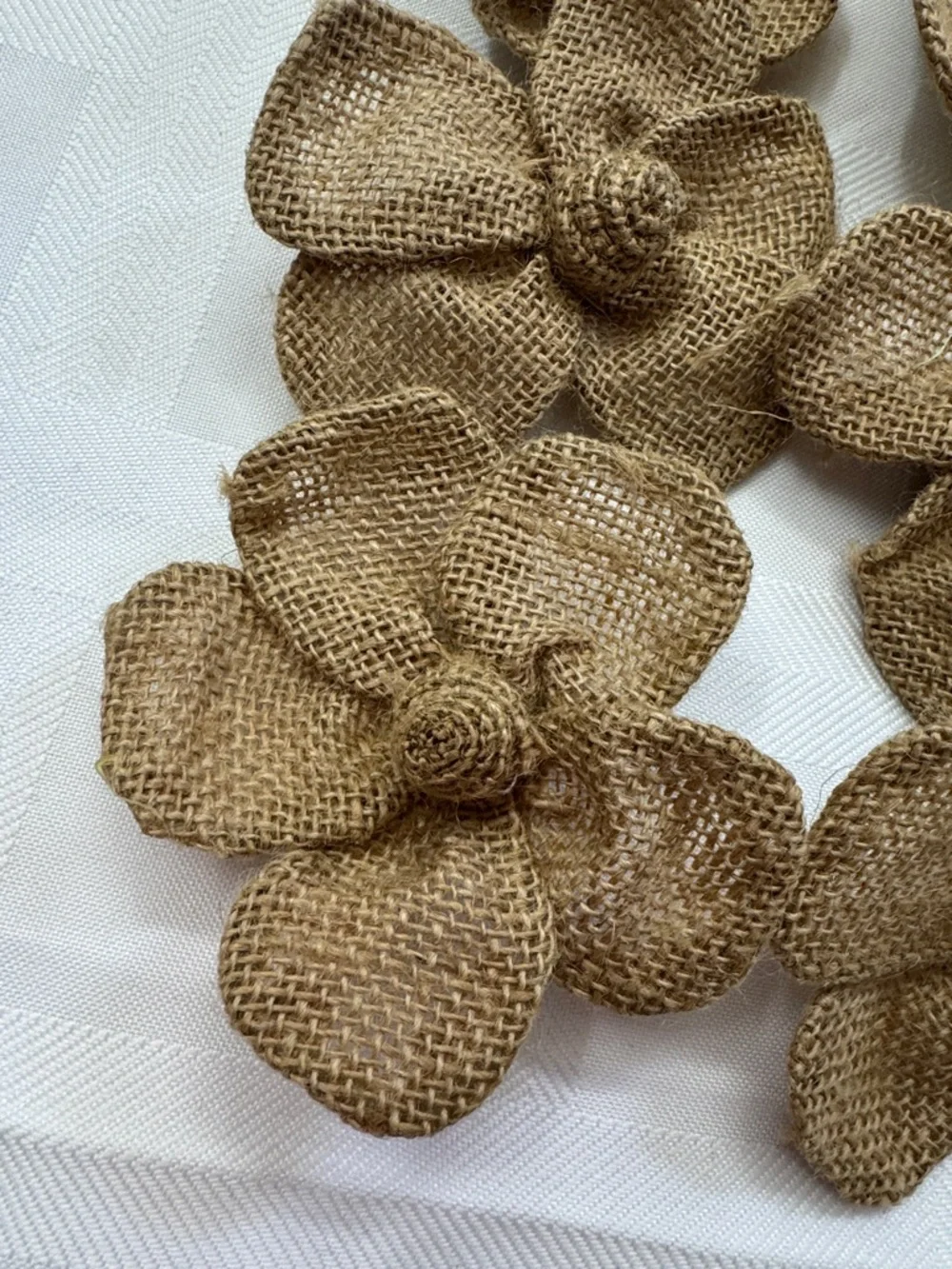 Natural Burlap Flower Accents - Tan Floral Décor